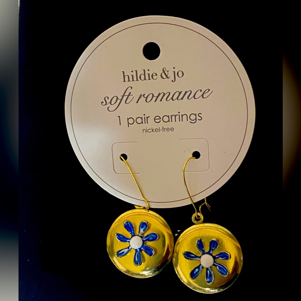 Gold and Blue Earrings